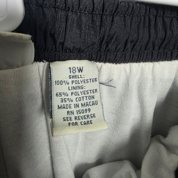 Classic Elements Woman Pants 18W Black Windbreaker Track Lined Velcro Ankle Y2K - Picture 4 of 7